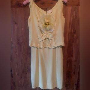 Vintage Pretty Yellow Dress‎ with Flower